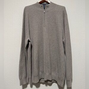 NWT Brooks Brothers Quarter Zip Cotton Cashmere Bend Sweater, Size XL
